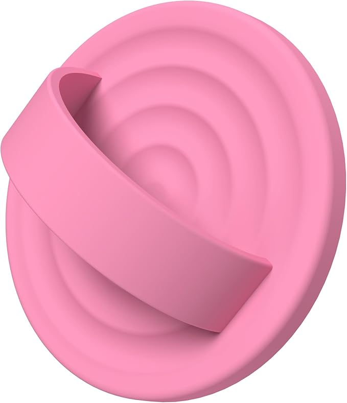 Magnetic Phone Grip Ring Holder, Liquid Silicone Magnet Cell Phone Grip Finger Loop, Compatible with Magsafe, Back of Phone for iPhone 17/16/15/14/13/12 Series, Tender Pink