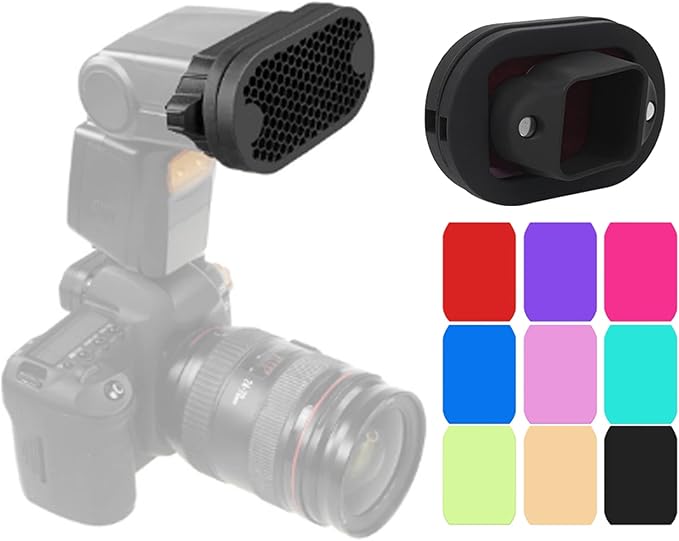 Kukyller Flash Diffuser, Universal Light Filter Kit Gel Filter Set 9 Set Accessory for Camera