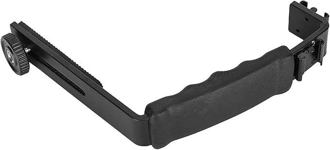 Camera L Bracket, Lightweight Dual Hot Shoe Mount L Bracket for DSLR Mirrorless, with Comfortable Handle, for Horizontal Vertical , Photography