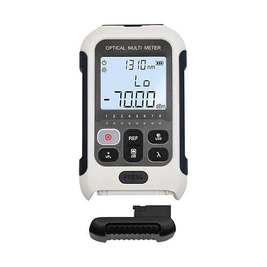 QIIRUN TM570 Mini Optical Power Meter with Visual Fault Locator and RJ45 Cable Tracker Powered by Li-on Battery 3 in 1 Fiber Optic Light Tester with OPM VFL RJ45