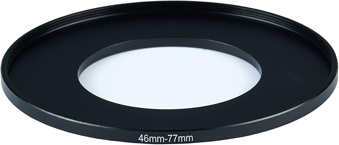 46mm to 77mm Step up Ring Filter Adapter Metal Ring Step up Rings Adapter Filter Compatible with All 77mm UV,CPL,ND,Lens Hood,Threaded Lens ect (46mm to 77mm)