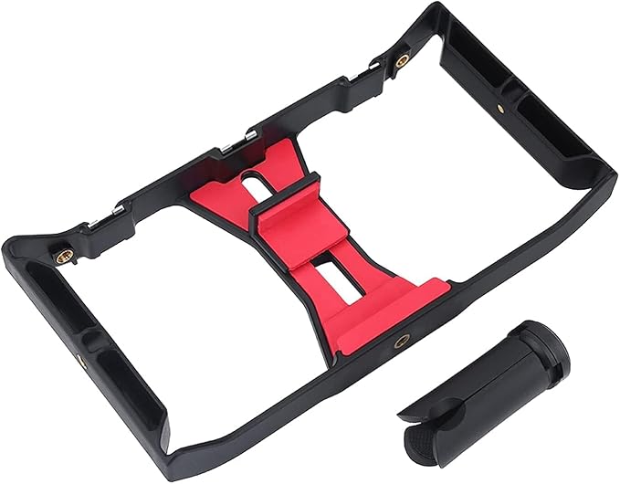 Smartphone Video Rig, Phone Video Cage Grip with Cold Shoe Mount Filmmaking Vlogging Case Phone Stabilizer Mount Phone Holder for Video Recording Handheld Stabilizer for Videomaker Videographer