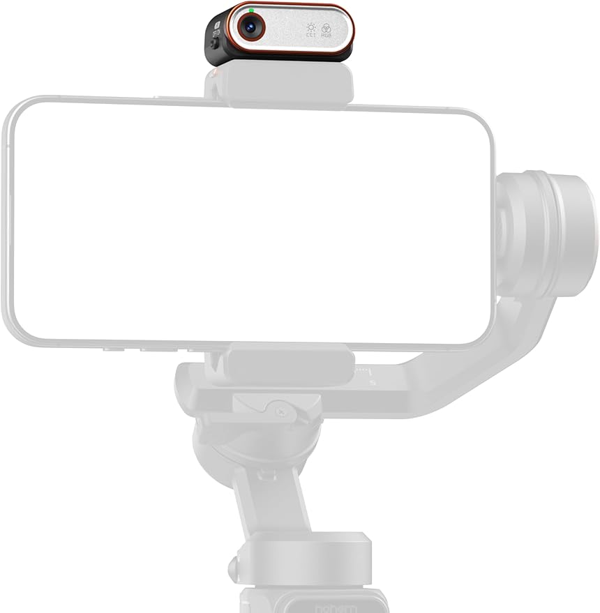 hohem 2-in-1 AI Tracking Sensor and Magnetic Adjustable Fill RGB Light, AI Vision Sensor, Smart AI Tracker Compatible with iSteady M7 Gimbal Stabilizer, 2700K-6500K, MTK-L04 Black