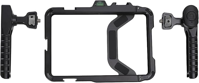 Phone Cage, Professional Aluminum Alloy Smartphone Video Rig with Rotatable Handles, Dedicated Shutter Key, Cold Shoe Mount, 1/4 3/8 Inch Mounting Screws, Compatible with 14 to