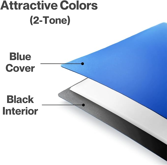 CRANBURY Portfolio Binder for 8x10 Photos (Blue), Poly Plastic 8 x 10 Art Presentation Book with Clear Plastic Sleeves, 24 Pages Hold 48 Pictures, 10x8 Photo Book with Customizable Front Pocket