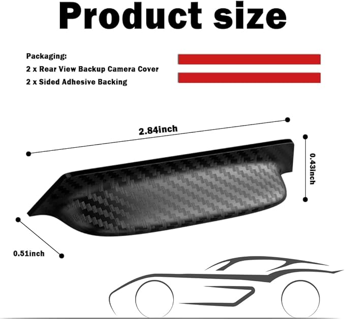 2PCS Backup Camera Rain Shield,Carbon Fiber Backup Camera for Car Anti-Rain Cover for Clear Rear View,Universal Reverse Cameras for Car Rain Cover Fits Cars/SUVs/Trucks (Black/2PCS)