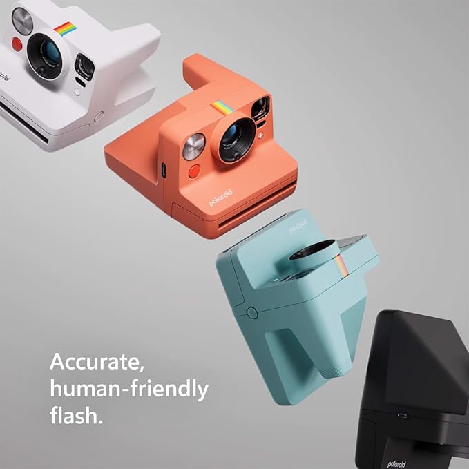 Polaroid Now+ 3rd Generation Bluetooth i-Type Instant Camera with 16 Color Film Photos, Coral | App Controlled with Signature Series Power Bundle