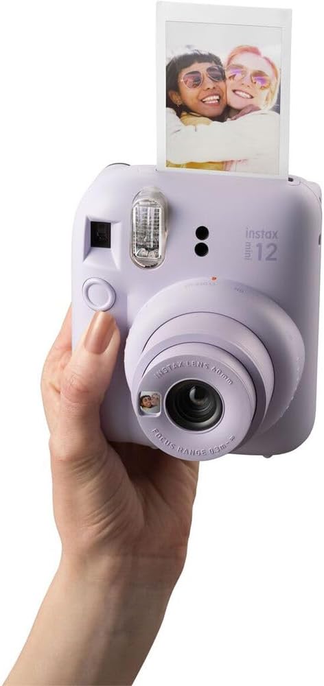 Fujifilm Instax Mini 12 Instant Camera Lilac Purple Bundle with Fuji Instax Mini Film Value Pack (60 Sheets) + Protective Carrying Case + Photo Album + Microfiber Cleaning Cloth