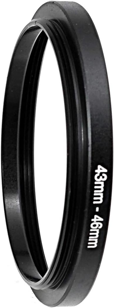 (2 Pcs) 43-46MM Step-Up Ring Adapter, 43mm to 46mm Step Up Filter Ring, 43mm Male 46mm Female Stepping Up Ring for DSLR Camera Lens and ND UV CPL Infrared Filters