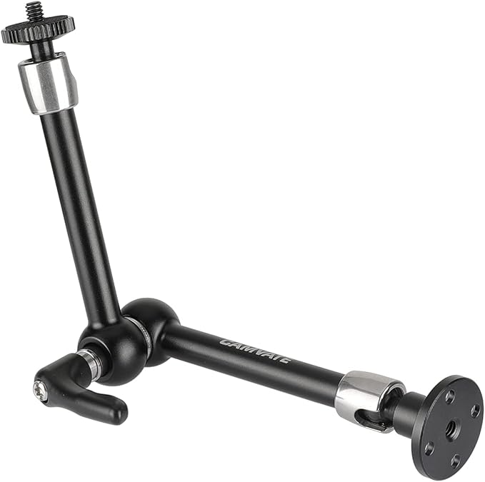 CAMVATE 11" Magic Arm with 1/4" Ball Heads & Strengthened Central Lock Knob + Circular Wall Mount Base - 2876