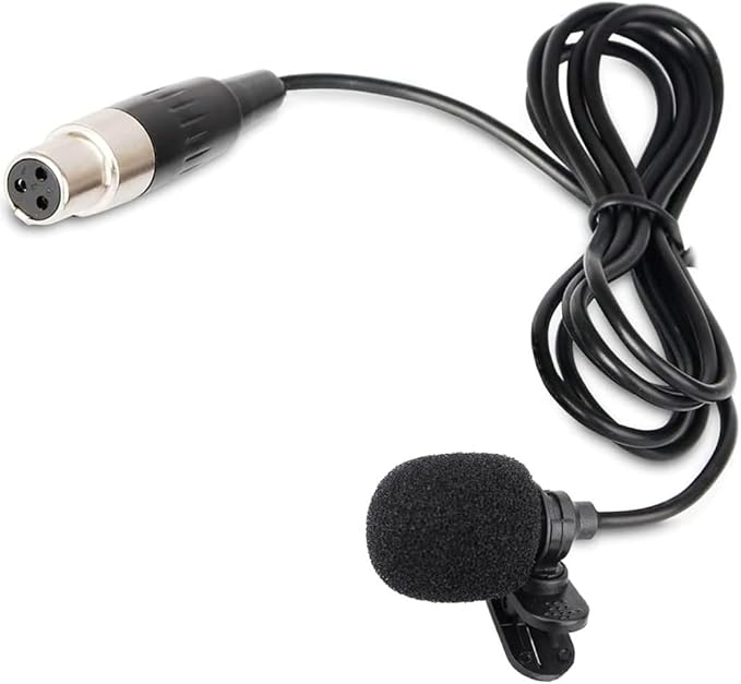 Replacement Lavalier Lapel Microphone for Phenyx Pro Wireless Bodypack Transmitter, UHF Bodypack Microphone for PTU-71/PTU-7000/PTU-6000 with Mini 3 Pins XLR Connector