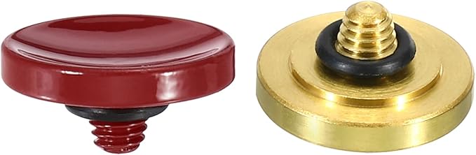 PATIKIL Camera Shutter Button, 2 Pack Soft Shutter Release Button Pure Copper Camera Button Concave, for Nikon for Fujifilm for Leica Dark Red/Golden