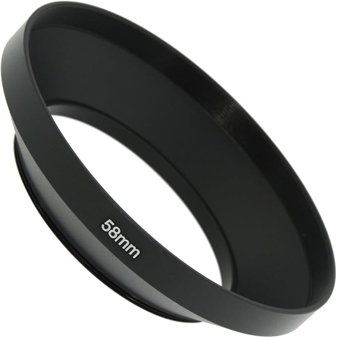 SIOTI 58mm Lens Hood, Oxidation Matte Anti Reflective Treatment, Aluminum Alloy, with 1 * 72mm Lens Cap, Compatible with Sony/Canon/Nikon/Fuji etc >16mm Camera Lens