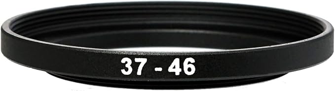 (2 Pcs) 37-46MM Step-Up Ring Adapter, 37mm to 46mm Step Up Filter Ring, 37mm Male 46mm Female Stepping Up Ring for DSLR Camera Lens and ND UV CPL Infrared Filters