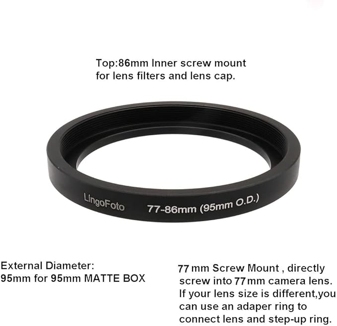 Lens Adapter,Matte Box Adapter Rings,Step up Ring for 95mm OD Matte Box