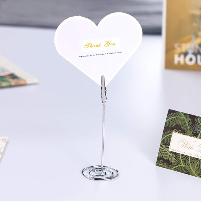 Artliving 12pcs Place Card Holder Memo Holder Clip Photo Holder Table Number Holder Sliver