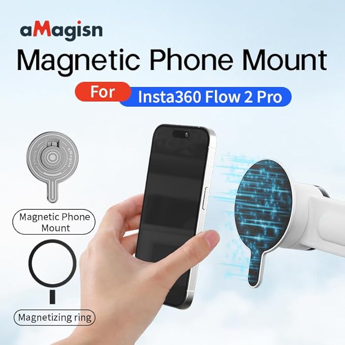 Magnetic Mount Adapter Accessories Compatible with Insta360 Flow 2 Pro Smartphone Gimbal Stabilizer (for Insta360 Flow 2 Pro)