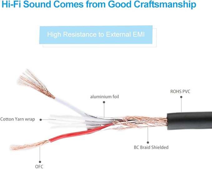 XLR Cable 10ft 2Pack Male to Female, Microphone Cable 3 Pin Nylon Braided Balanced Mic DMX Patch Cords With Oxygen-Free Copper Conductors