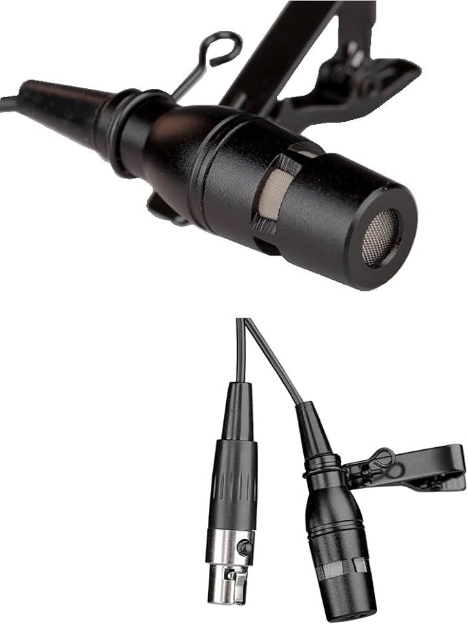 Replacement Lapel mic for SHURE BLX188/CVL Wireless Lavalier Microphone, Unidirectional, ta4f 4 Pins, Black