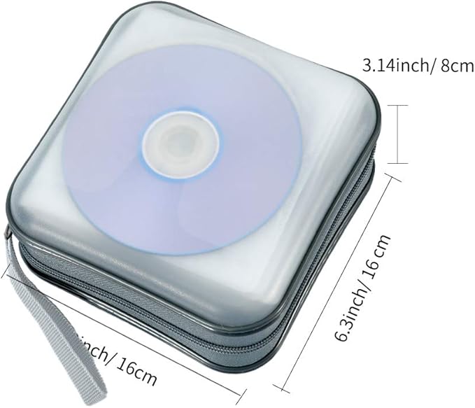 CD/DVD Case Wallet - 40 Capacity Protective Storage Organizer Binder Booklet Album for Home & Car (White)