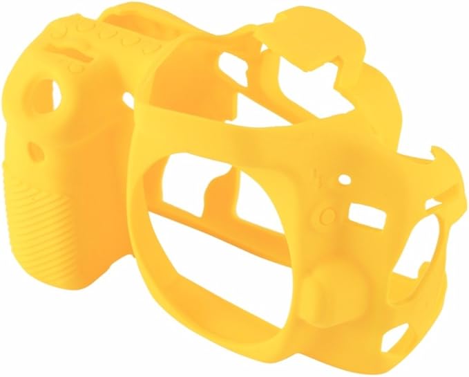 Professional Secure Silicone Camera Cases Bag Housing Rubber Body Skin for Canon EOS 80D Digital SLR Camera Protective Case (Yellow)