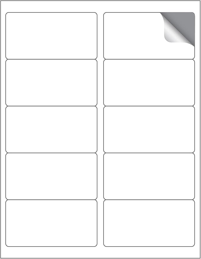 MACO Laser/Ink Jet White COVER-ALL Shipping Labels, 2" x 4", 10 per Sheet, 250 per Pack (ML-1025)
