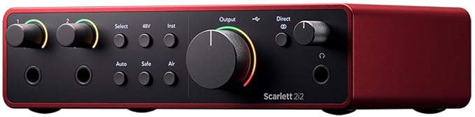 Scarlett 2i2 4th Gen, 2-in, 2-out USB Audio Interface with 2 XLR Cables