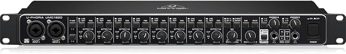 Behringer UMC1820 Audiophile 18x20 USB Audio/MIDI Interface with Midas Mic Preamplifiers and ADAT I/O | For Recording Microphones and Instruments