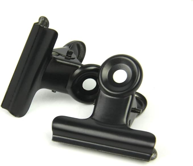 Coideal Black Small Bull Clips - 30 Pack Mini Metal Hinge Clips Tiny Binder Paper Clamps for Tags Bags Shops, Office and Home Kitchen (22mm)
