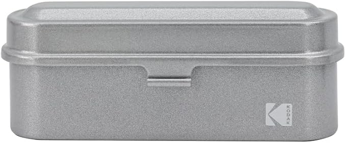 KODAK Film Case - for 5 Rolls of 35mm Films - Compact, Retro Steel Case to Sort and Safeguard Film Rolls (Film is not Included) (Silver)