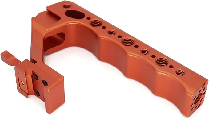 SZYingXian NATO Top Handle, Quick Release NATO Grip with 4 Cold Shoe Adapters for DSLR Camera Cage, Universal Top Handle with 3/8-16 and 1/4-20 Thread Holes (Orange)