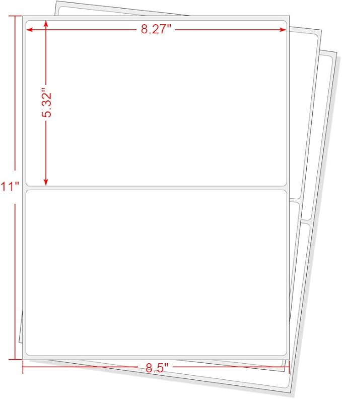 Round Corner Half Sheet Shipping Labels for Laser and Inkjet Printers,8.5" x 5.5" Address Labels Self Adhesive Mailing Labels(150 Sheets, 300 Labels)