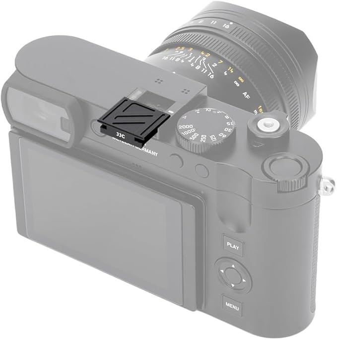 JJC Hot Shoe Cover Cap for Leica Q3 43/ Q3/ Q2 Cameras, Aluminum Alloy Shoe Mount Protector with Full-Coverage Design and Silicone Pad, Anti-Scratches & Dustproof-Black