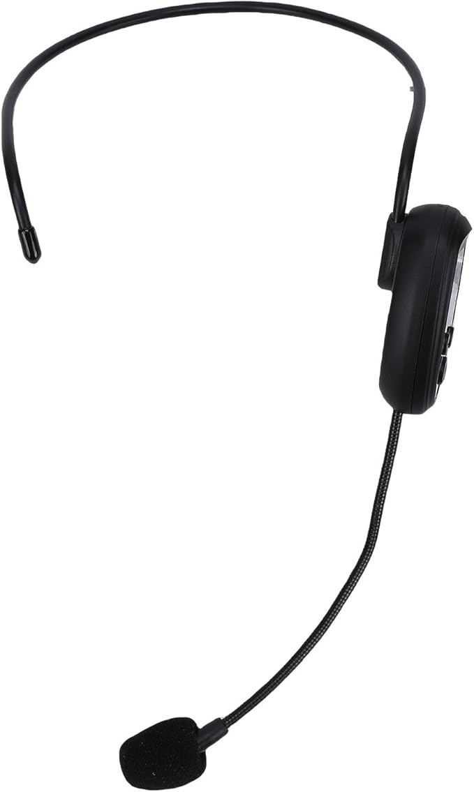 2.4G UHF Wireless Microphone System, Microphone Headset with 3.5mm 6.35mm Plug, Clear Sound Quality, Plug and Play, Wireless Mic for Speakers Fitness Instructor Tour Guides (1 for 1)