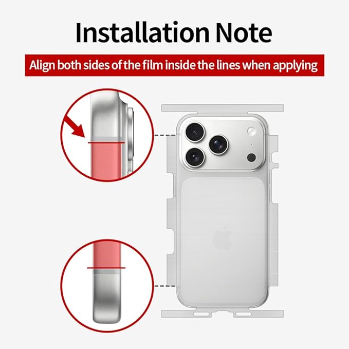 skoko Invisible Camera Lens & Full Back Body Skin for iPhone 17 Pro Max | Matte & Ultra-Thin TPU Protector