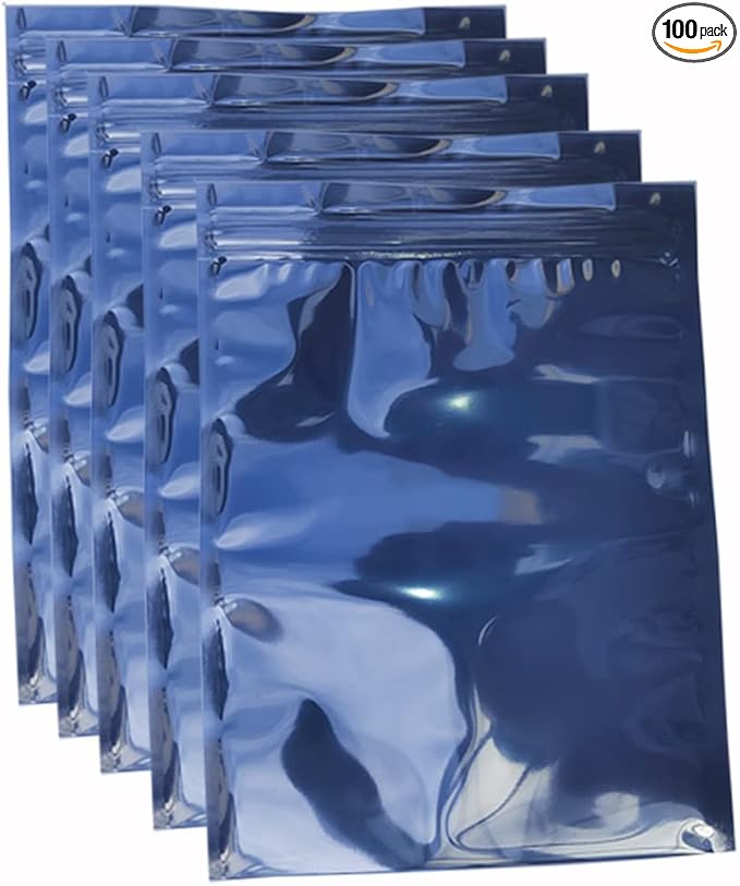 Mantianstar 100pcs Antistatic Bags 5.9x7.8in/15x20cm, Resealable ESD Bag, Suitable for SSD Hard Disk and Various Electronic Devices