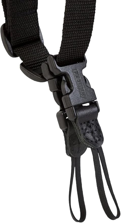 OP/TECH USA Dual Camera Harness – Neoprene Shoulder Harness for Two Cameras | Comfortable, Adjustable DSLR/SLR Strap System with Quick-Release Connectors – Black, Made in USA
