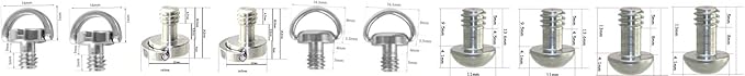 Desmond Assorted 1/4" D-Ring Hinged Screw / Tripod QR Plate Steel 10 Pack