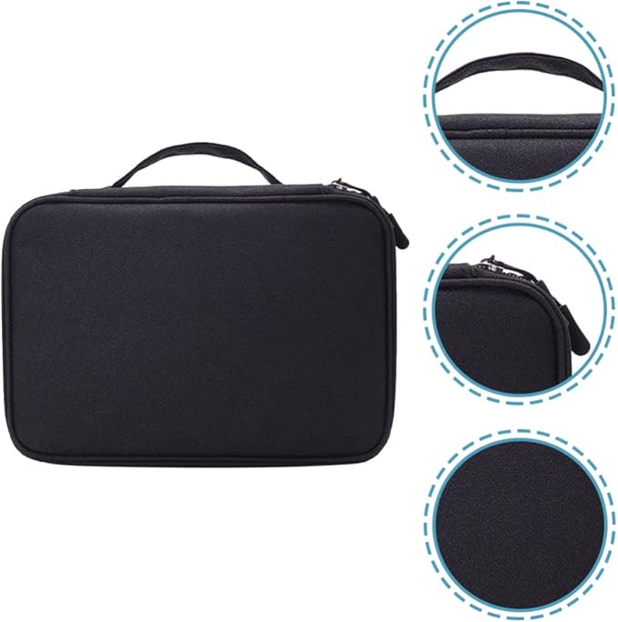 Milisten Electronic Accessories Case Double Layer Travel Tech Organizer Portable Storage Bag for Usb Cables Chargers Power Bank 9.25X6.69X3.14 Inches