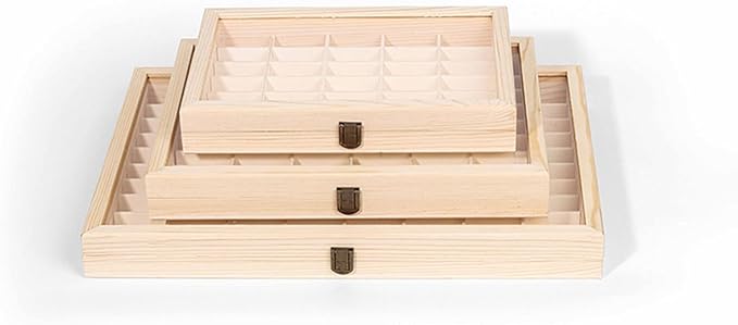 Secure Film Roll Storage Box High-capacity Film Canister Organiser Elegant Wood Display Case With Transparents Lid