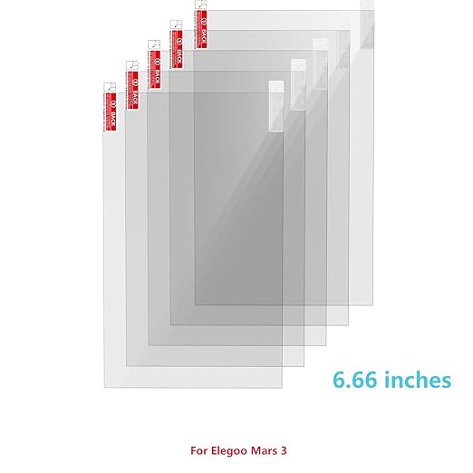 KOYOFEI 5PCS Screen Protector for Mars 3 Pro LCD Resin 3D Printer, Screen Protective Film for Elegoo Mars 3, 3Pro 6.66 inch Monochrome LCD Resin 3D Printer