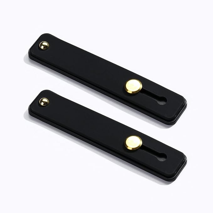 TENOC Phone Grip 2 Pieces Black Universal Sticky Finger Strap Holder for Smartphone or Cell Phone Case