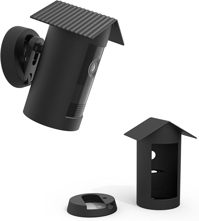 HOLACA Protective Silicone Cover Case for R-ing Outdoor Cam Plus, Battery - Anti-Scratch Protective Skin for Full Protection (Black)