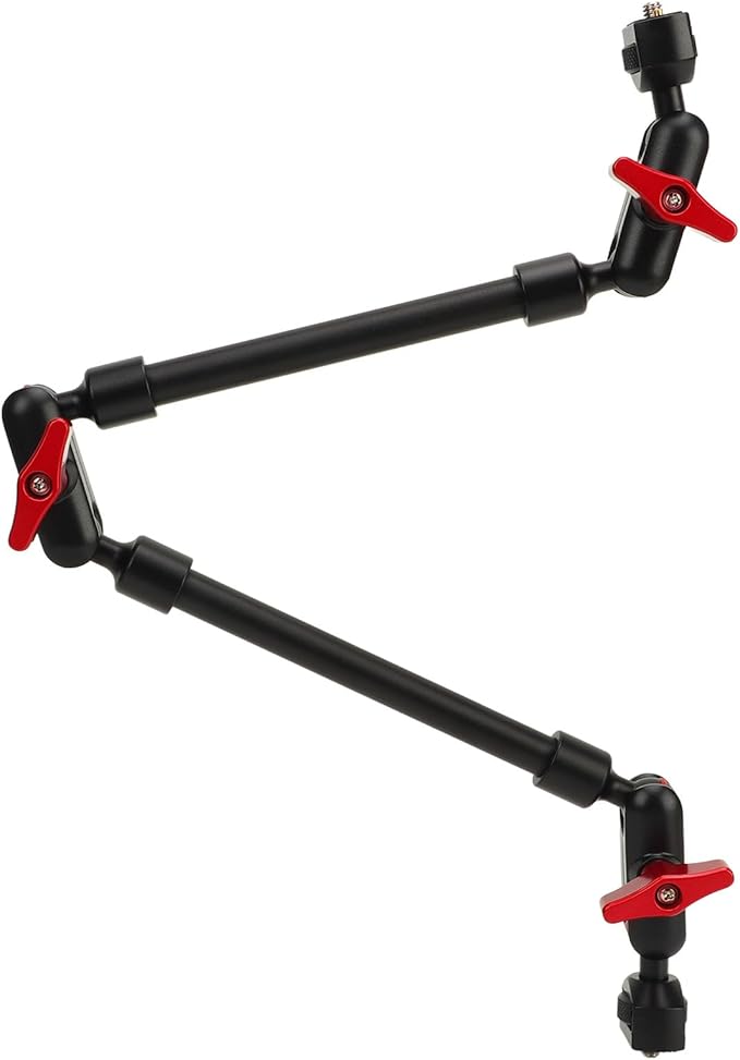 Yunseity Articulating Magic Arm 22 Inch, 360° Adjustable Magic Arm Super Clamp with 180° Ballhead, Magic Arm Camera Mount 1/4 Screw Double Ball Head Adapter for LED Light, Mic, Monitor