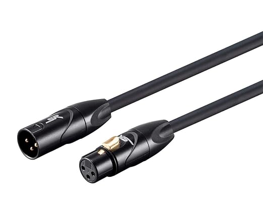 Monoprice XLR Male to XLR Female Cable [Microphone & Interconnect] - 15 Feet | Gold Plated, 16AWG - Stage Right Series Black