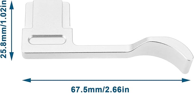 1PC Oxidized Aluminum Alloy Thumb Up Hand Grip Compatible with Sony Alpha 7CII 7CR ILCE-7CII Cameras Hot Shoe Rest Stabilizer Accessory Silver