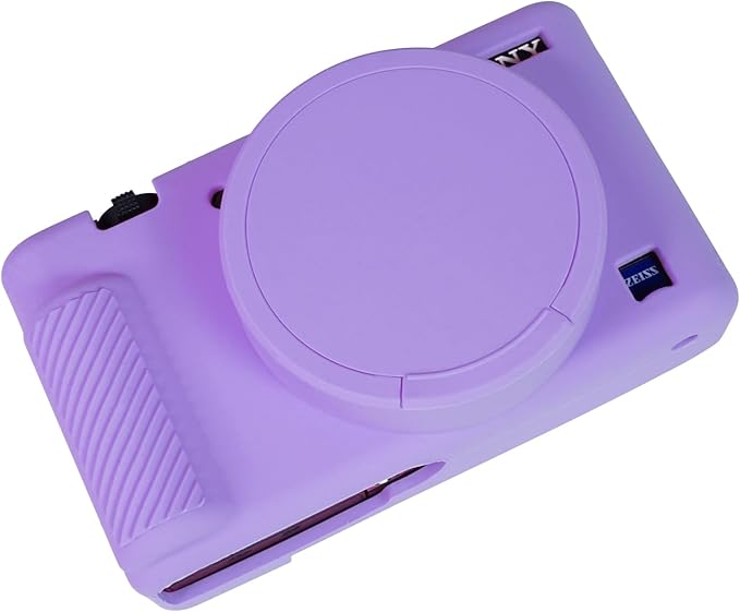 Camera Case for Sony ZV-1, ZV1 Camera Cover Silicone Camera Sleeve Body Skin Protective Case with Removable Lens Cap for Sony ZV 1 Digital Camera, Purple