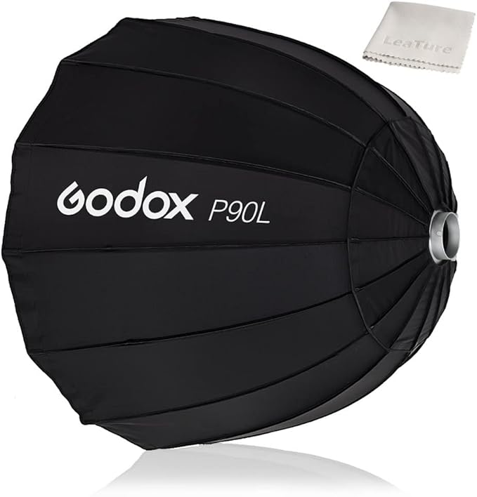 Godox P90L 90cm 35.5 inch Portable Deep Parabolic Softbox Bowens Mount Studio Flash Reflector Photo Studio Softbox for Studio Flash SK400II DP600II DP400II DE300 DE400 and Outdoor Flash AD600 AD600BM