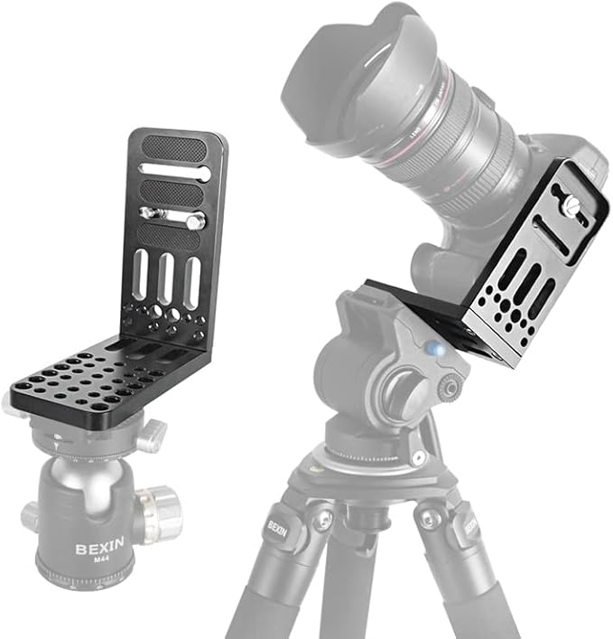 Camera L Bracket Lock On Quick Release Plate for Canon Nikon Sony 4K Video Camcorder DSLR 3/8" 1/4" Vertical Shooting FX3,FS5,FS7,FX6,FX8,FX9,NX80,XC10,XC15,NX100,Z150 ARRI Alexa Mini Amira up to 20kg