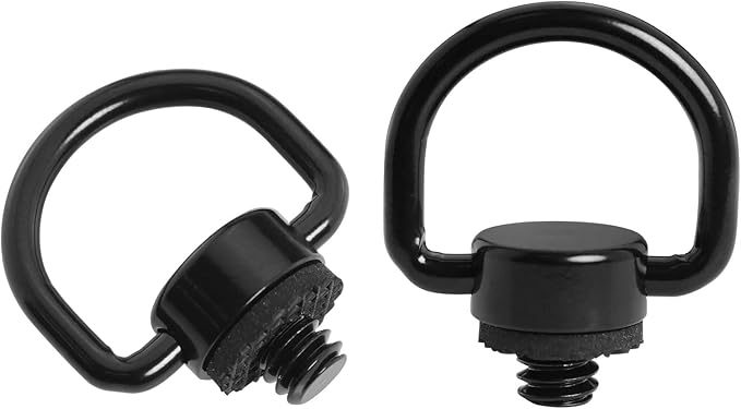 2 Pack D-Type Screw Stainless Steel D Ring Screw Hinged Holder Camera Fixing Screw for Tripod DSLR Cameras for Quick Release Wrist Strap Sling, Black